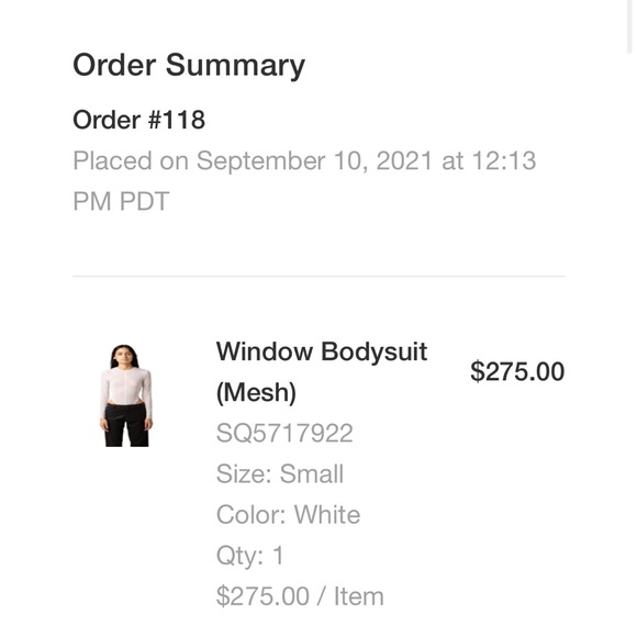 NEW Dreamhouse index small mesh window white bodysuit - Picture 4 of 4